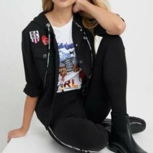 NWT XS Karl Lagerfeld snap front jacket
